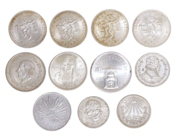 (11) MEXICO SILVER COINS