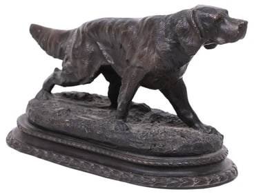 AFTER P.J. MENE (D.1879) BRONZE DOG SCULPTURE, IRISH SETTER
