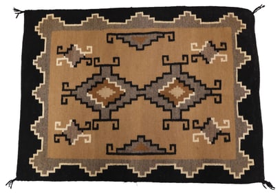 NATIVE AMERICAN NAVAJO WOVEN WOOL RUG, 3'8" X 2'8"