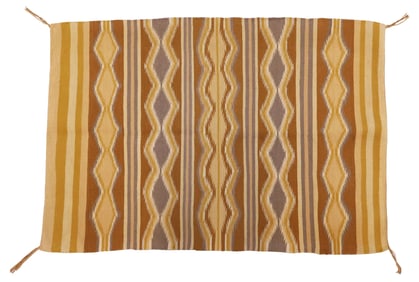 NATIVE AMERICAN NAVAJO 'WIDE RUINS' WOOL RUG, 3'9" X 2'7"