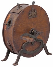 S. NYE & CO. OAK & CAST IRON ROTARY KNIFE SHARPENER