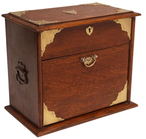 ENGLISH EDWARDIAN BRASS-MOUNTED CORRESPONDENCE BOX