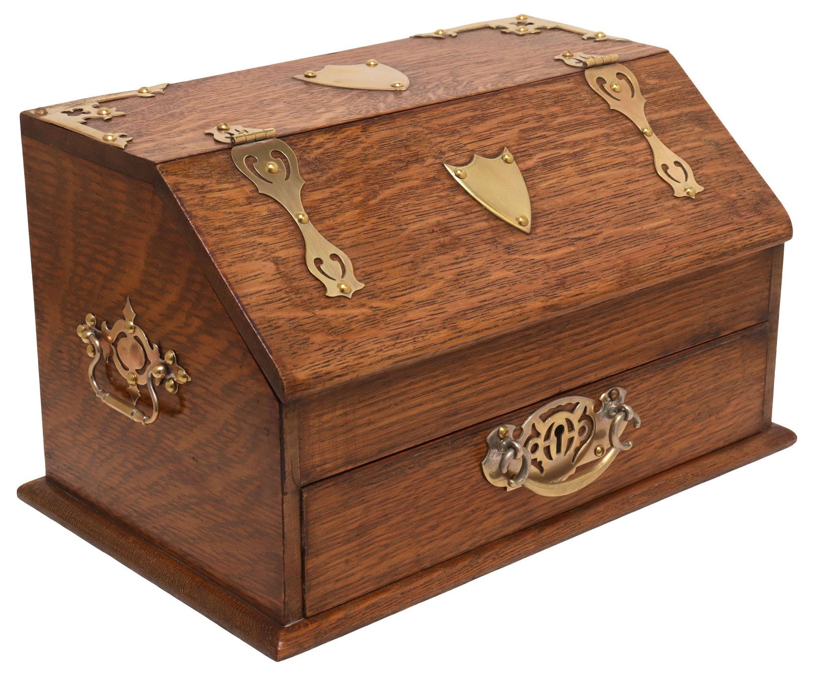 ENGLISH EDWARDIAN OAK SMOKER'S COMPENDIUM / TOBACCO CABINET (1 of 6)