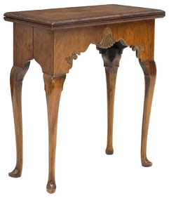SCOTTISH WYLIE & LOCHHEAD INLAID WALNUT FLIP-TOP CARD TABLE