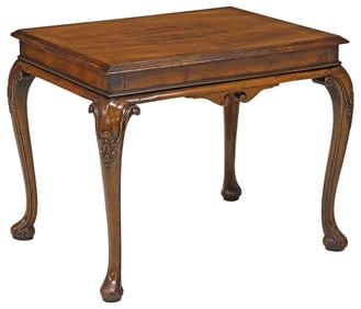 ENGLISH GEORGIAN STYLE BANDED WALNUT SIDE/ TEA TABLE