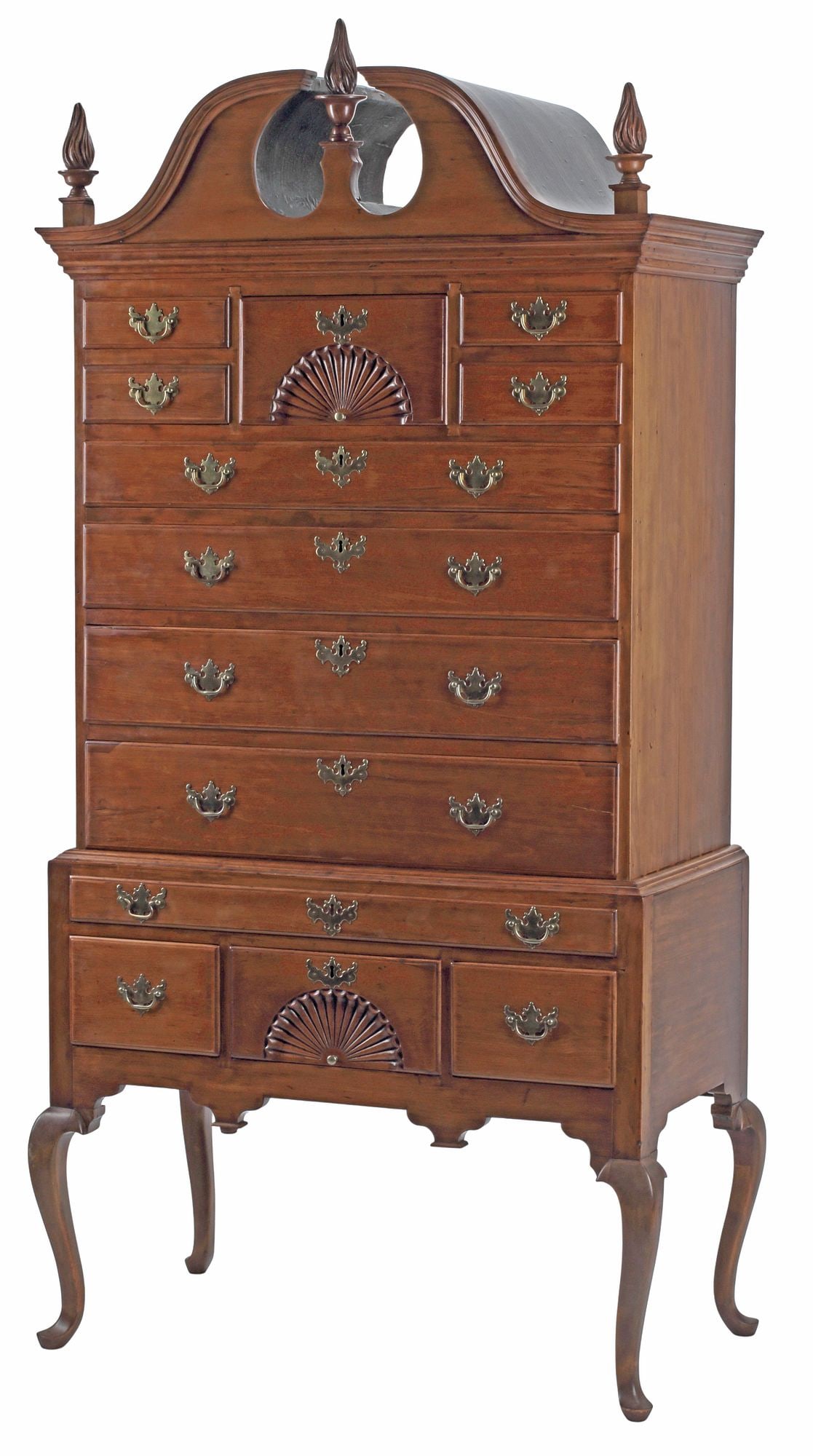 QUEEN ANNE STYLE MAHOGANY HIGHBOY OR CHEST-ON-CHEST (1 of 7)