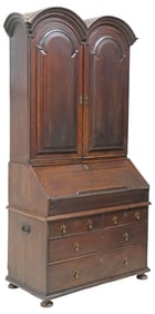 ENGLISH GEORGIAN PERIOD OAK BUREAU BOOKCASE