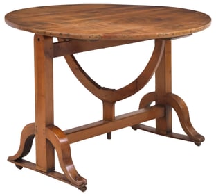 FRENCH PROVINCIAL FRUITWOOD TILT-TOP WINE TASTING TABLE