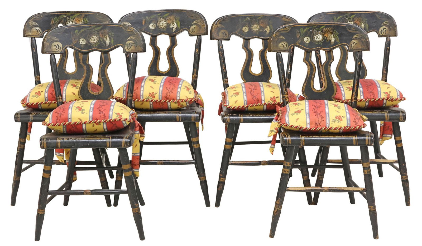 (6) AMERICAN A.L. DIAMENT & CO. STENCILED  HITCHCOCK-STYLE SIDE CHAIRS (1 of 6)