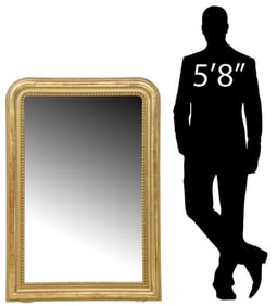 FRENCH LOUIS PHILIPPE PERIOD GILTWOOD MIRROR, 53" X 38.5"