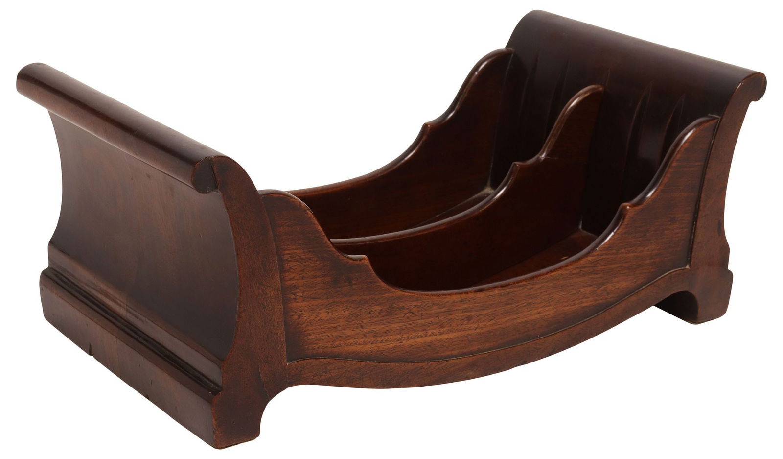 GEORGE III MAHOGANY SLEIGH-FORM CHEESE COASTER / TRAY (1 of 6)