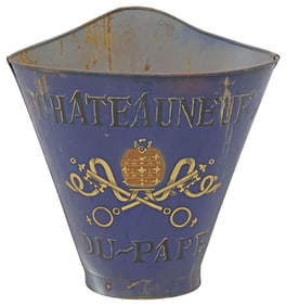 FRENCH VINEYARD PAINTED METAL GRAPE PICKER'S HOTTE / HOD