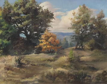 JOE RADER ROBERTS (TEXAS, D.1982) HILL COUNTRY LANDSCAPE PAINTING