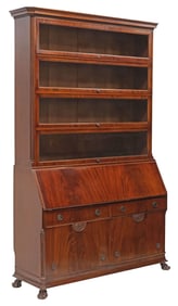 SCARCE ENGLISH GEORGIAN STYLE MAHOGANY 4-STACK BARRISTERS BUREAU BOOKCASE