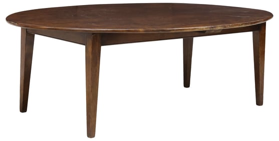 LARGE ENGLISH OAK OVAL DINING TABLE, 94.5"L