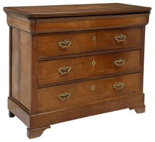 FRENCH LOUIS PHILIPPE FOUR-DRAWER OAK COMMODE