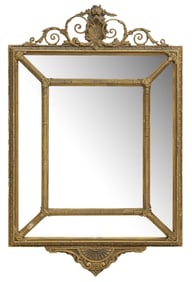 LOUIS XV STYLE GILT CUSHION MIRROR
