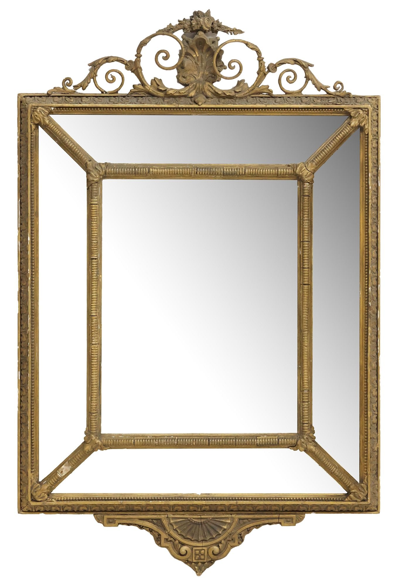 LOUIS XV STYLE GILT CUSHION MIRROR (1 of 3)