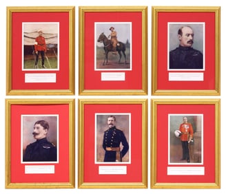 (6) ENGLISH PRINTS, PORTRAITS OF MILITARY COMMANDERS IN REGALIA