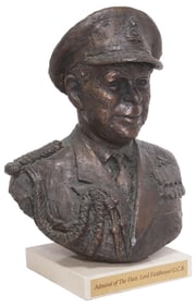 BRONZE BUST, ADMIRAL FIELDHOUSE BY JILL TWEED, #5 OF 6