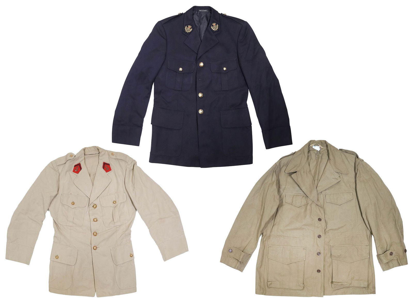 (3) VINTAGE FRENCH MILITARY FIELD & UNIFORM JACKETS (1 of 9)
