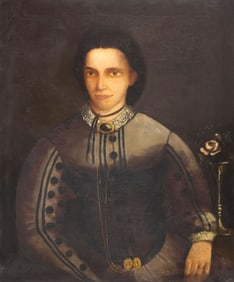 FRAMED BRITISH SCHOOL OIL PAINTING, PORTRAIT OF A VICTORIAN WOMAN