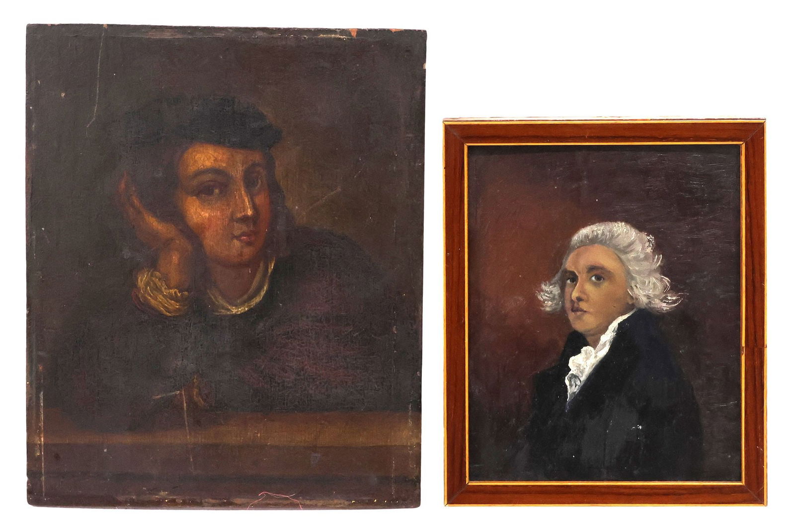 (2) SMALL ENGLISH SCHOOL OIL PAINTINGS, PORTRAITS OF GENTLEMEN (1 of 4)