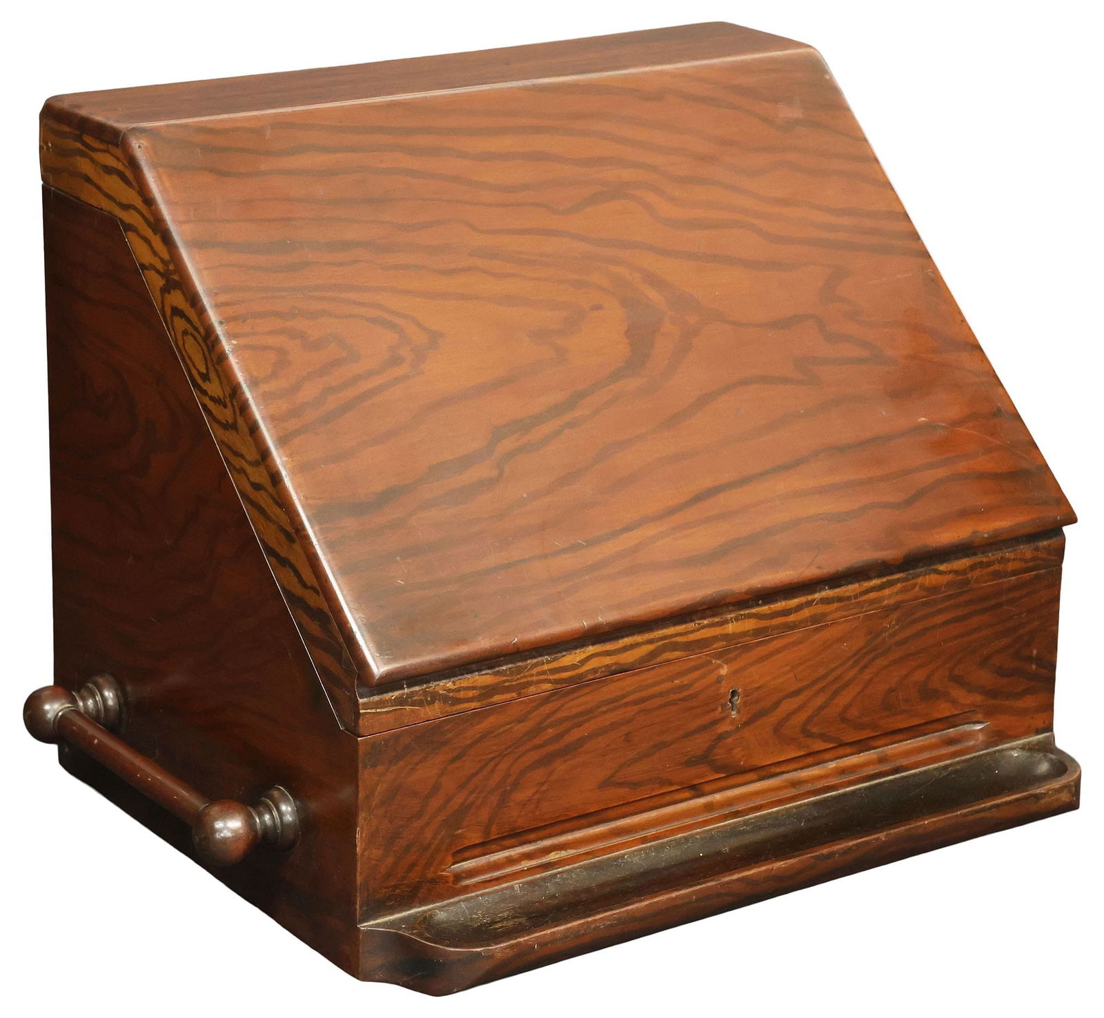 LARGE ENGLISH GRAIN PAINTED CORRESPONDENCE / STATIONARY BOX (1 of 4)