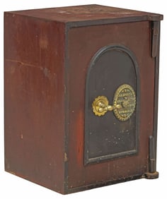 ENGLISH VICTORIAN J&H BROOKES CAST IRON & BRASS SAFE
