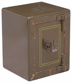 SAM WITHERS & CO. (ATTRIB.) ENAMELED CAST IRON SAFE