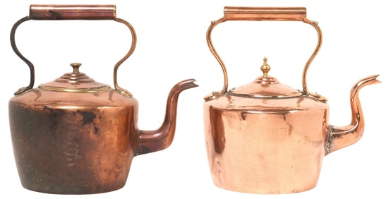 (2) ENGLISH VICTORIAN COPPER KETTLES