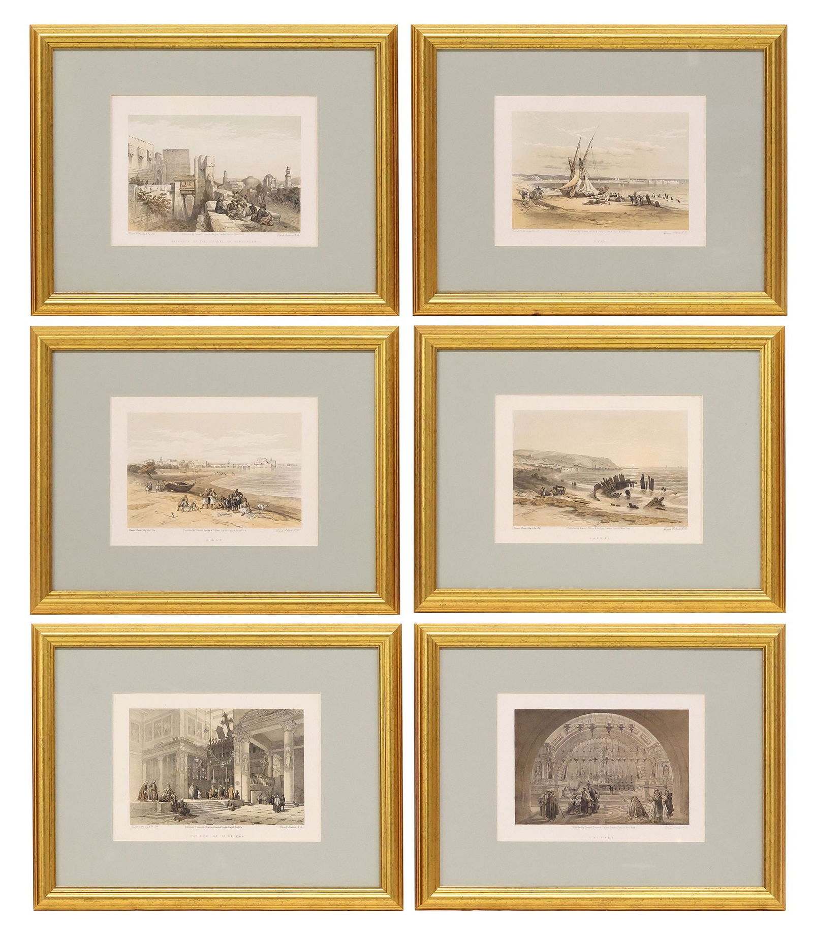 (6) AFTER DAVID ROBERTS (D.1864) TRAVELOGUE PRINTS, 'THE HOLY LAND' (1 of 6)