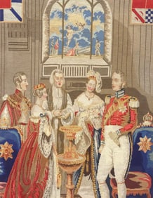 AFTER JOSEPH NASH (D.1878) BERLIN WOOL WORK PICTURE, CHRISTENING OF KING EDWARD VII