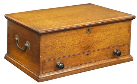 ENGLISH VICTORIAN OAK STORAGE CHEST / DOCUMENT BOX