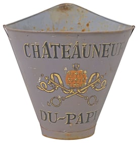 FRENCH VINEYARD PAINTED METAL GRAPE PICKER'S HOTTE / HOD