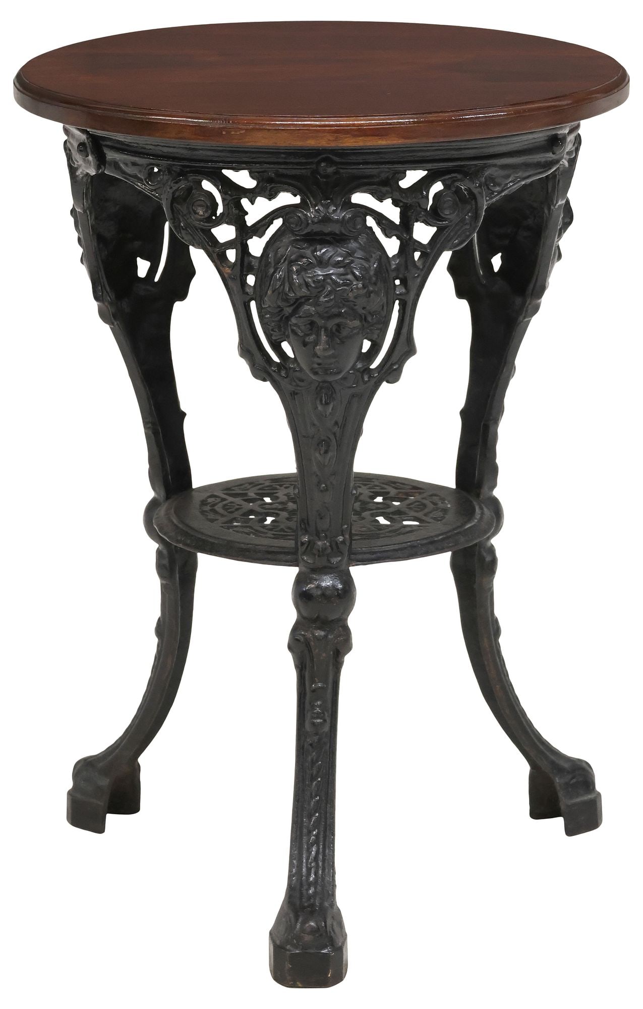 ENGLISH OAK & CAST IRON PUB TABLE (1 of 4)