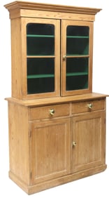 ENGLISH VICTORIAN PERIOD GLAZED PINE BOOKCASE