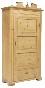 ENGLISH VICTORIAN STRIPPED PINE WARDROBE