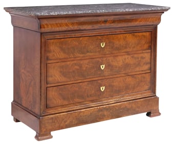 FRENCH LOUIS PHILIPPE PERIOD MARBLE-TOP COMMODE