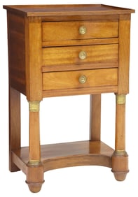 FRENCH EMPIRE MAHOGANY 3-DRAWER NIGHTSTAND