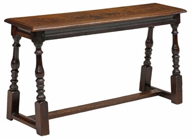 ENGLISH OAK TURNED LEG BENCH/ LONG STOOL