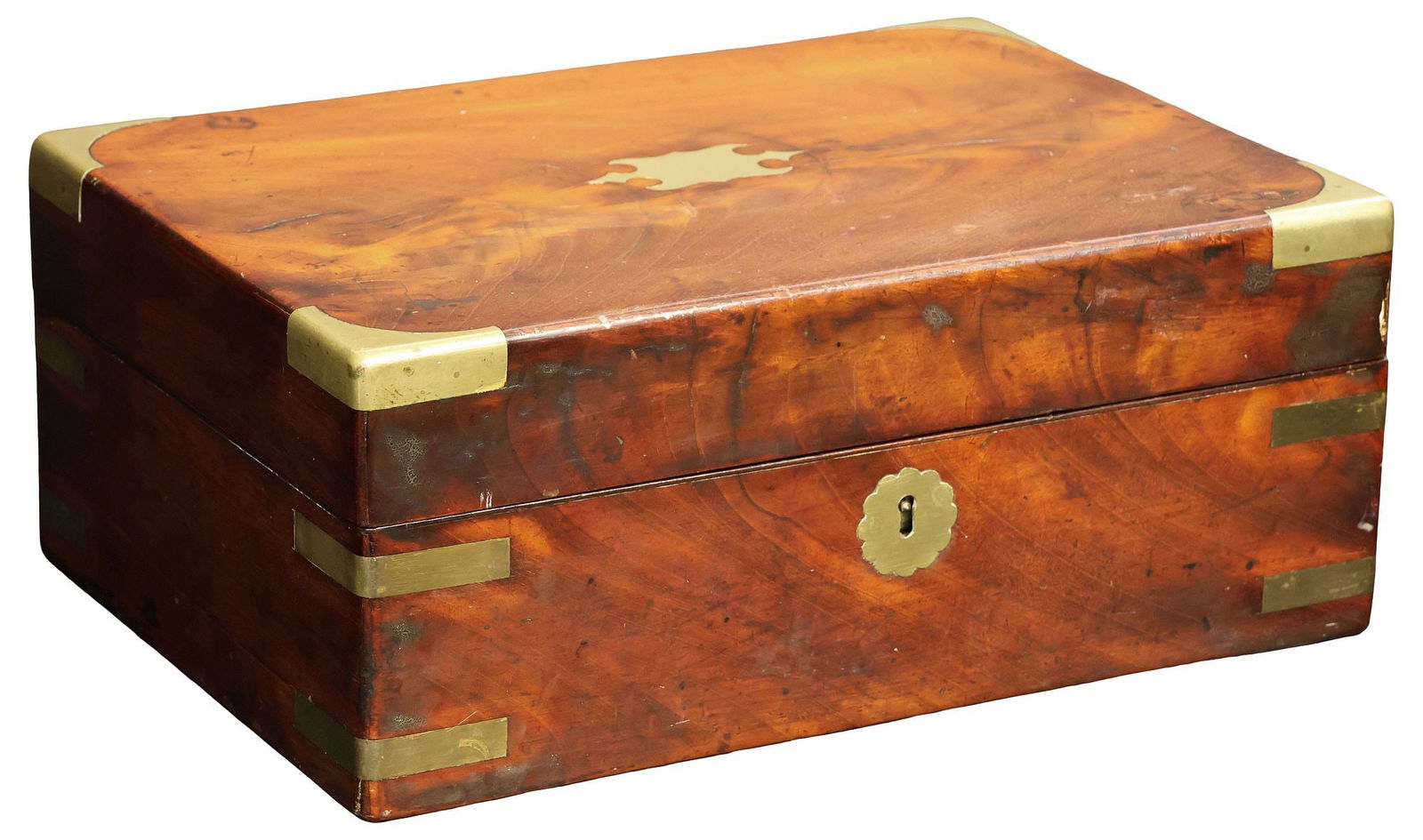 ENGLISH BRASS-MOUNTED MAHOGANY CORRESPONDENCE / WRITING BOX (1 of 6)
