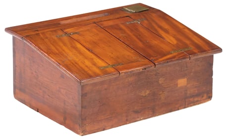 LARGE ENGLISH MAHOGANY SLOPE-FRONT WRITING DESK