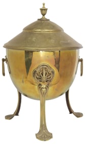 ENGLISH EDWARDIAN BRASS COAL BIN