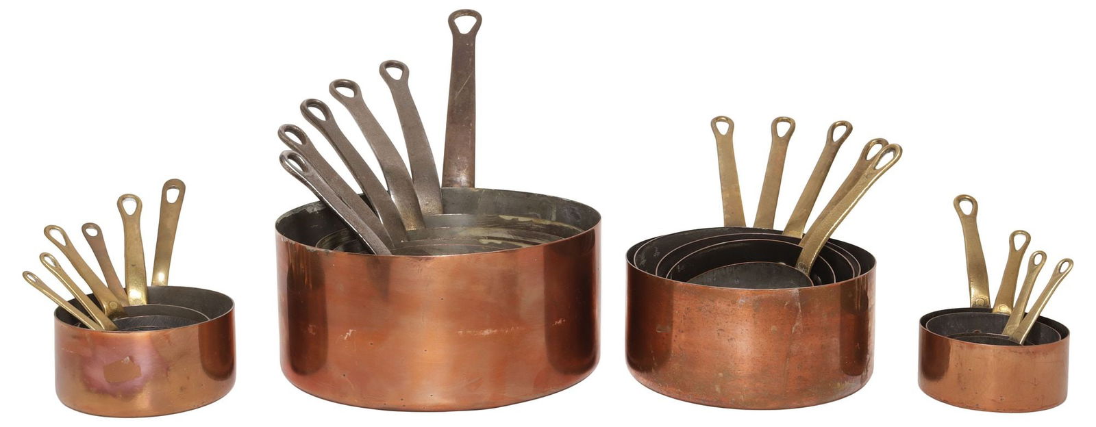 (21) FRENCH COPPER & METAL GRADUATED SAUCEPANS (1 of 7)
