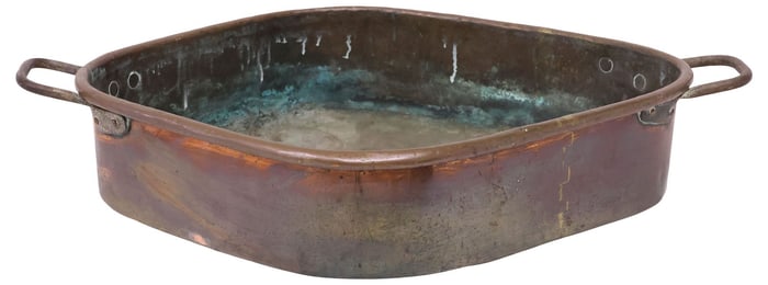 LARGE FRENCH COPPER TURBOTIERE FISH POACHER