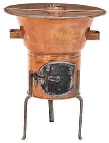 FRENCH COPPER & WROUGHT IRON LESSIVEUSE WASHING MACHINE