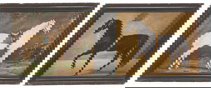 (2) ENGLISH SCHOOL EQUESTRIAN LITHOGRAPHS, HORSES IN PROFILE