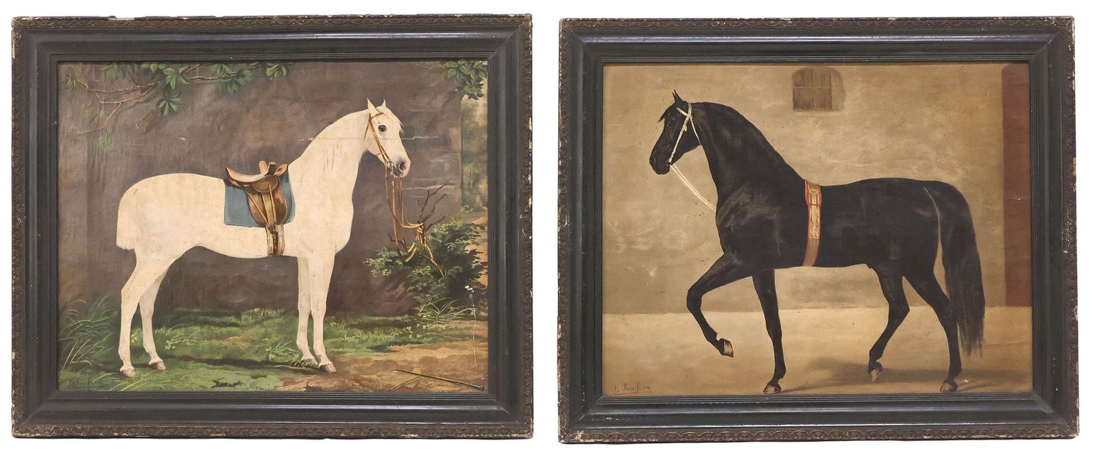 (2) ENGLISH SCHOOL EQUESTRIAN LITHOGRAPHS, HORSES IN PROFILE (1 of 6)
