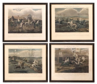 (4) AFTER HENRY ALKEN (D.1851) AQUATINTS, 'THE FIRST STEEPLE-CHASE ON RECORD'